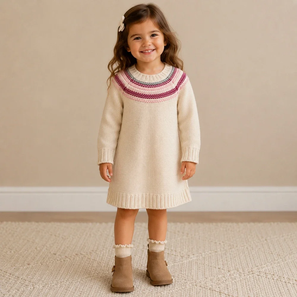 Girl's Baby Gap Cream Sweater Dress | Size 4